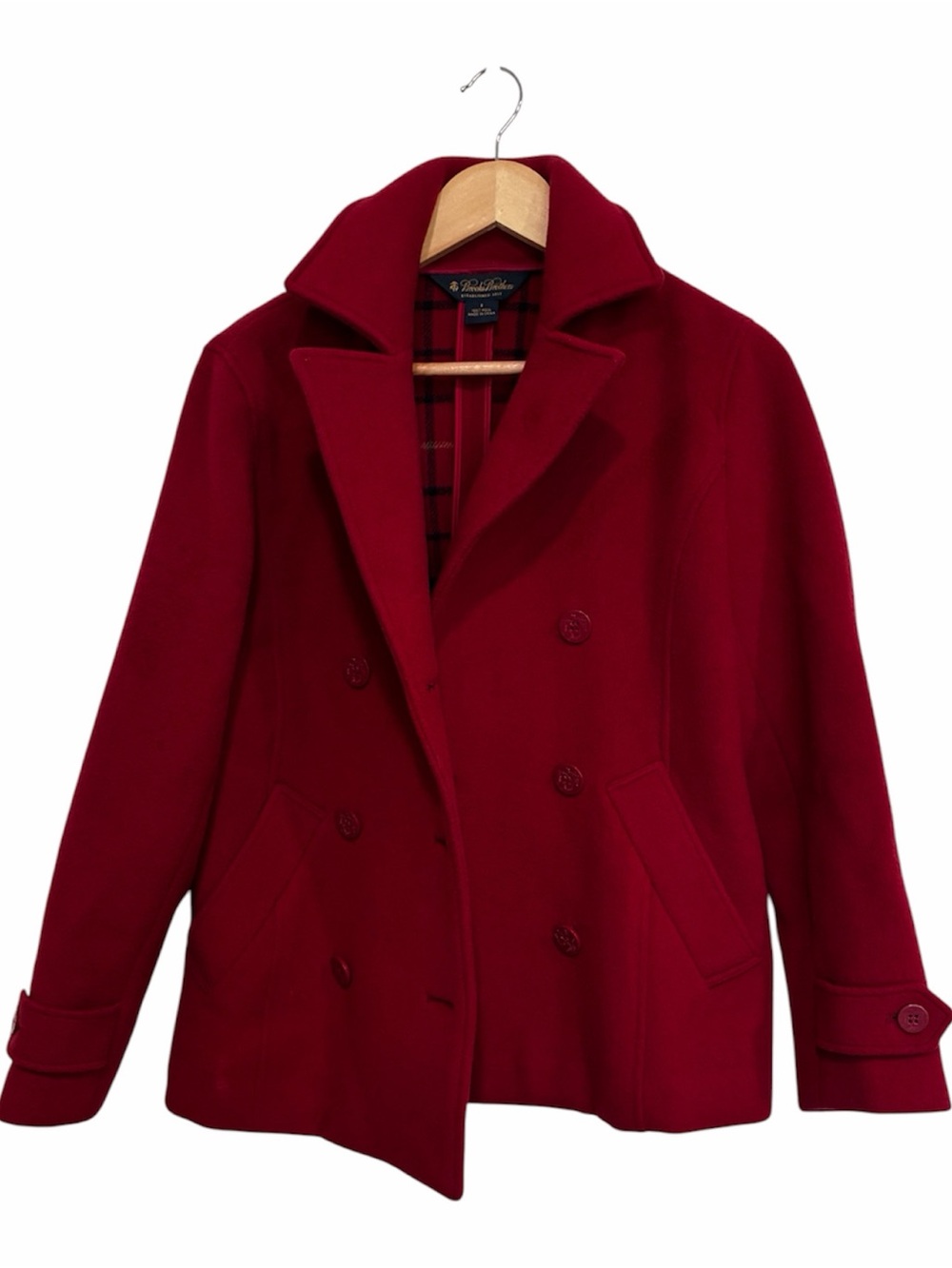 Brooks Brothers Vintage Women's Red Wool Pea Coat
